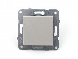 Viko/Novella Glass Black Switch Single Button - 2