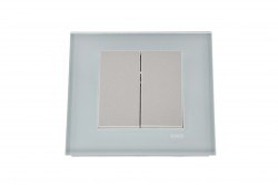 Viko/Novella Glass Light Green Switch Double Button - 1