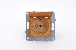 Viko-Novella Kayın Kapaklı Topraklı Çocuk Korumalı Priz-92615212 - Viko