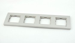 Viko-Novella Metalik Beyaz 4-lü Yatay Çerçeve-92190664 - Viko