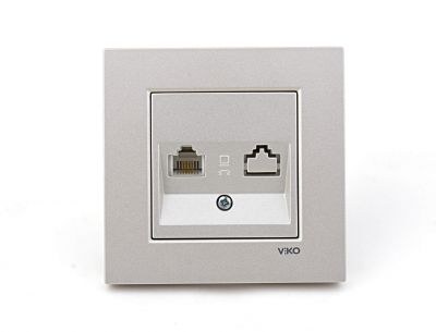 Viko/Novella Metallic White Cat6 Data Plug - 1