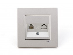 Viko-Novella Metallic White Cat5E Data Socket - 1