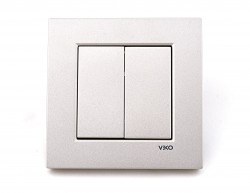 Viko/Novella Metallic White Switch Double Button - 1