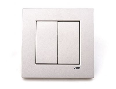 Viko/Novella Metallic White Switch Double Button - 1