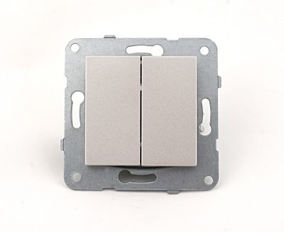 Viko/Novella Metallic White Switch Double Button - 2