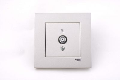 Viko/Novella Metallic White Satellite Socket F Connector - 1