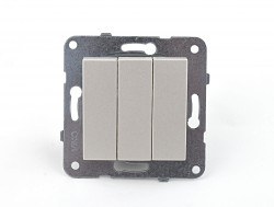 Viko-Novella Metallic White Switch with Three Button - 2