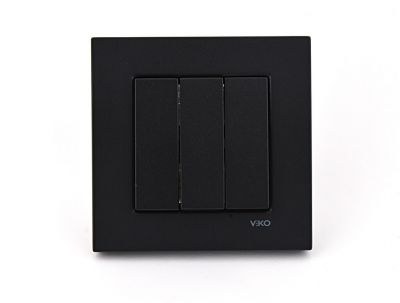 Viko-Novella Siyah 3-lü Anahtar-92605568 - 1