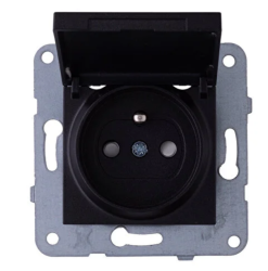 Viko-Novella Siyah Kapaklı Topraklı Priz-92605512 - Viko