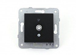 Viko-Novella Siyah Uydu Prizi F Konnektörlü Geçişli 10dB-92605538 - Viko