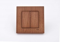 Viko/Novella Walnut Switch Double Button - 1