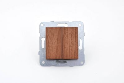 Viko/Novella Walnut Switch Double Button - 2