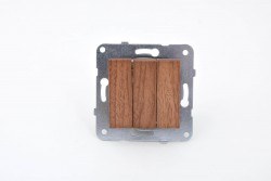 Viko-Novella Walnut Switch with Three Button - 2